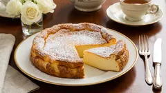 Krämig, lätt, fast konsistens: Yoghurtkaka utan mjöl som blir riktigt god efter kylning.